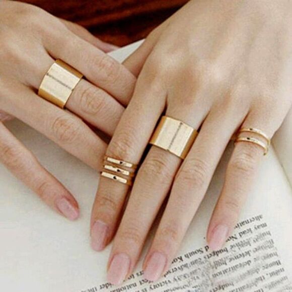 GOLD Plated Triple Band Stacking Ring - Picture 2 of 7